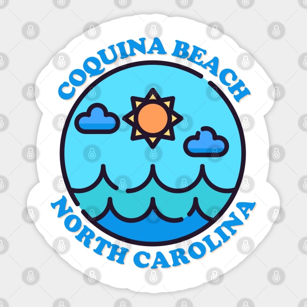 Coquina Beach, NC Summertime Vacationing Ocean Skyline Sticker by Contentarama